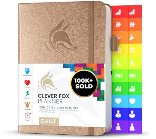 Clever Fox Daily Planner, Undated Professional & College Day, Pearl - color: Pearl (Undated)