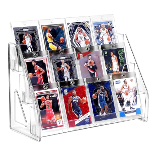 Trading Card Display Stand, Vertical Card Holder, 3-Tier, 1 Pack