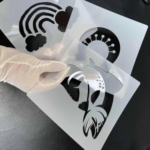 MAGJUCHE Cherry Blossom Stencil 12 Inches, Reusable Cherry Blossom Stencil for Painting DIY Crafts Decor - color: 12inches