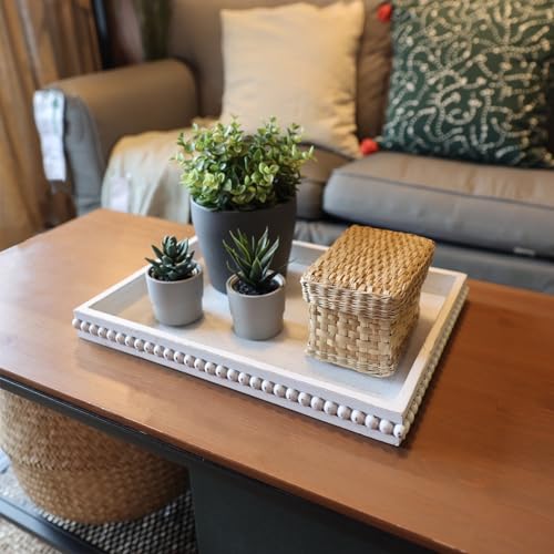 Hrastany Wood Coffee Table Serving Tray, Whitewashed, 15.7"*11.8"*1.57" - color: Re Whitewashed, size: 15.7" x 11.8" x 1.6"
