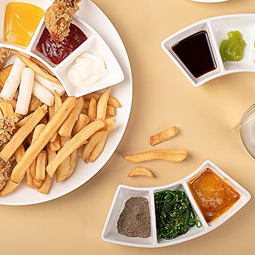 DELLING Ceramic Dipping Sauce Bowls Set - 3 Oz Dipping Dishes- Small Bowls for Sushi, BBQ or Fondue - Great for Different Sauce and Dip, Set of 5