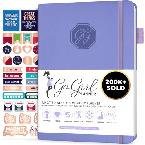 GoGirl Planner for Women, Undated Weekly Agenda Journal, Lavender - color: Lavender, size: Compact (5.3" x 7.7")