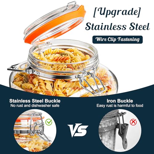 1.5 Gallon Large Glass Jar with Airtight Hinged Lid, Square, 192 Oz - size: 1.5 Gallon / Square Glass Jar