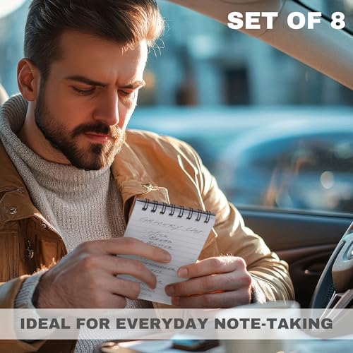 Aesthetic Pocket Notebooks Set Of 8 - Small 3x5 Spiral Notepads for Women - color: Muted Nature Tones
