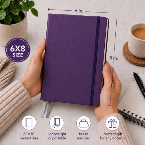 Eccolo Cool Jazz Hardbound Writing Journal, 192-Page Lined Paper, Lay-Flat - color: Navy Blue, size: Large - (7.25-x-9.6 Inches)