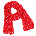Tapp Collections™ Fashionable Soft Chiffon Scarf - color: Polka Dots / Red