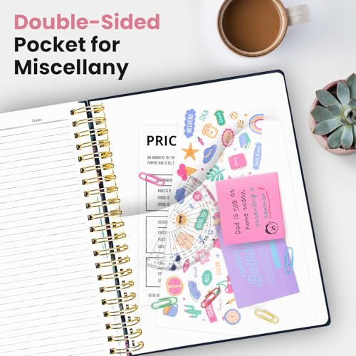 Taja Cute Large Spiral Lined Notebook for Work with 5 Removable Dividers - color: T-Jellyfish