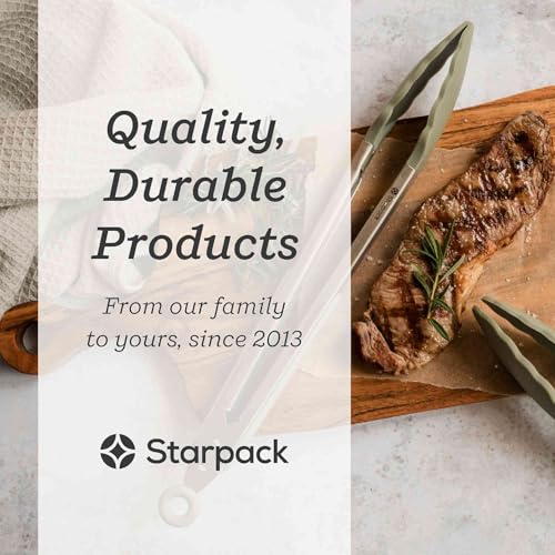 Starpack Get a Grip Silicone Kitchen Tongs (12 Inch) - LFGB Non Toxic, 600°F Heat Resistant, BPA-Free - Heavy-Duty Stainless Steel, Locking - Dishwasher Safe for Nonstick Cookware - color: Sage Green, size: 12" Single