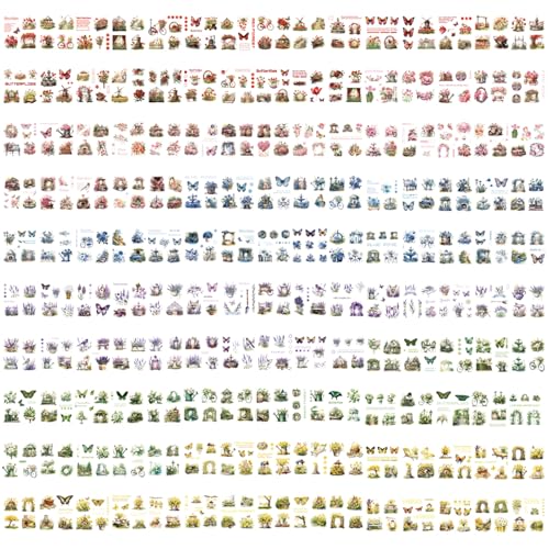 800 pcs Floral Scrapbook Sticker Kit Vintage Flower Junk Journal Sticker