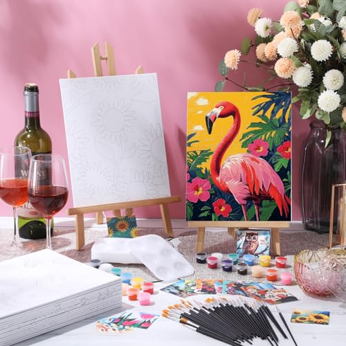 Sherr 24 Pcs Pre Drawn Canvas for Adult, Mixture, 8 x 10 Inch - size: 8 x 10 Inch, style: Mixture