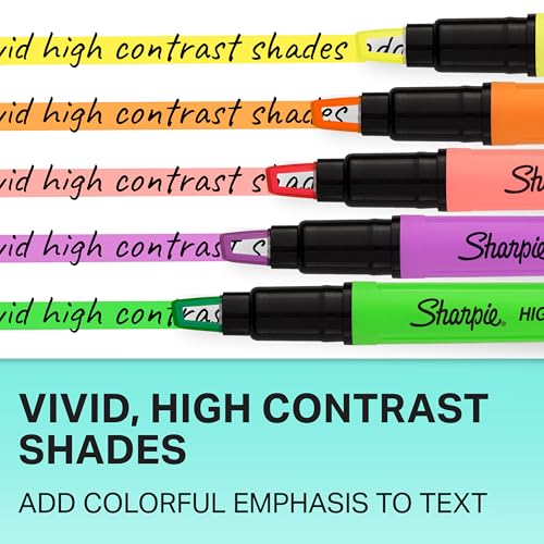 Sharpie Clear View Highlighters, With See-Through Chisel Tip, Assorted Colors, 12 Count - School, Teacher, Office Supplies - size: 1 Count (Pack of 12)