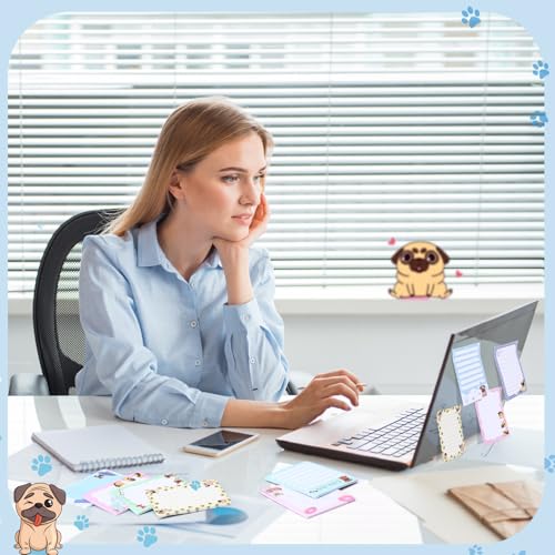 Chiisong 12 Pcs Pug Puppies Sticky to Do List Dog Sticky Notes - style: Pug Style