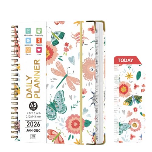Planner 2026,Jan 2026-Dec 2026 Monthly & Weekly Calendar Planner,A5 Size - color: Orange