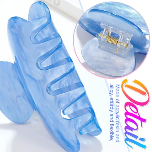BARTOSI Acrylic Claw Clips White Hair Clips Medium Hair Claw Clip Hair Accessories for Women and Girls (Pack of 2) - color: Set 4