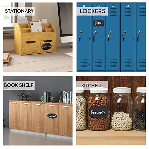 Mantah Rectangle Chalkboard Labels 200pcs with 2 White Chalk Marker, Reusable Waterproof Chalk Label for Storage Bin, Labels for Food Container, Label for Jars, Containers - size: 200 PCS, Rectangular Shape