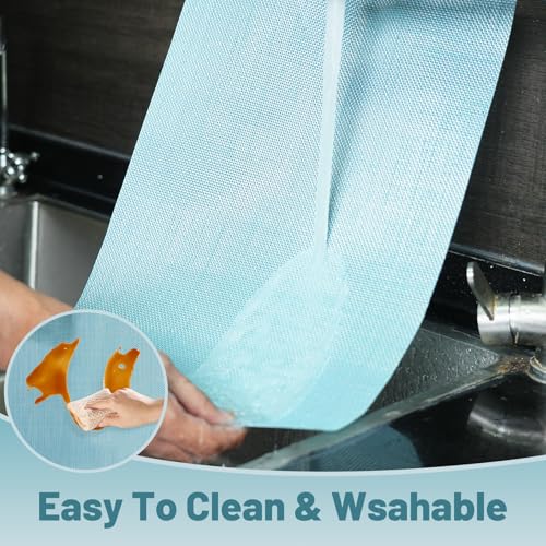 Placemats Set of 6，Non-Slip PVC Weave Table Mats Easy to Clean，Heat Resistant Place Mats for Kitchen Dining Table Decoration Indoor Outdoor，Blue - color: Blue
