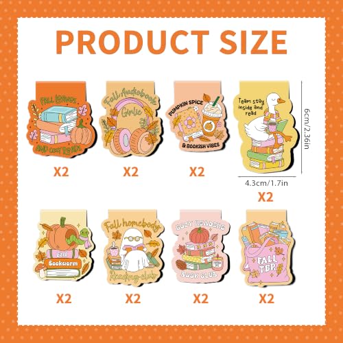 Fall Magnetic Bookmarks for Women, Funny Autumn Magnet Book Mark - color: Funny Autumn