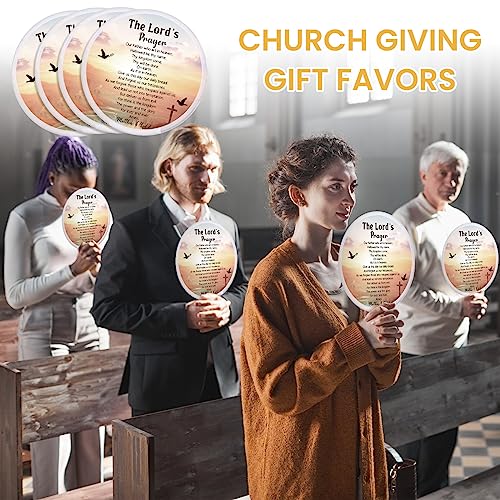 Tradder 50 Pcs Christian Church Fans Bulk Foldable Hand Fans, Classic - style: Classic