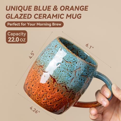 Sunset Coast Ceramic Mug, 22oz Reactive Glaze Coffee Mug, Traveler Gift - color: Sunset Coast · WANDER
