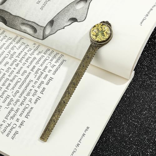 Vintage Dried Flower Bookmark Ruler, Resin Encased for Book & Craft Lovers - color: 3pcs Style B