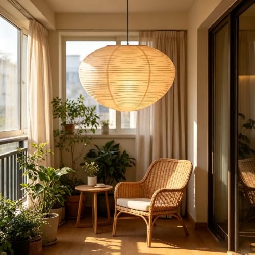Hytsoeee(19.69Inch) Paper Lantern Lamp Shade,White Jewel Paper Lamp Shade,Foldable Handmade Ceiling Light Shade Suitable for Home Decor (19.69)