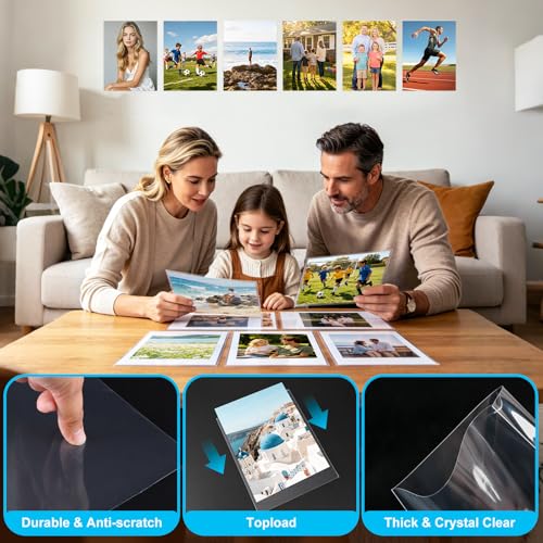 8.5x11 Soft Photo Sleeves (100 Pack) – Top Loading Clear Paper Sleeves Protector, Acid-Free No Holes Plastic Paper Sleeve, Sheet Protectors for Art Prints, Pictures, Photos, Comic, Framing Mat Mattes - color: 8.5x11"
