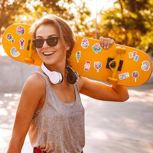 50Pcs Candy Ice Cream Stickers, Funny Design Candy Ice Cream Stickers Cute Dessert Sticker Vinyl Waterproof Sticker for Adults Water Bottle Laptop Decor Party Favors Birthday Gifts - color: Candy
