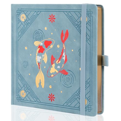 TIEFOSSI Dotted Square Journal Notebook 160 Pages for Women & Men(8 x 8) - color: Light Blue, size: Square-Dotted