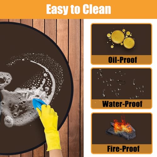 18.5in Fire Pit Mat Compatible with Solo Stove Mesa and Mesa XL Accessories, Fireproof Mat Compatible with Solo Stove Mesa, 3-Layer Fire Pit Mats for Under Fire Pit and Grill to Protect Table - Brown