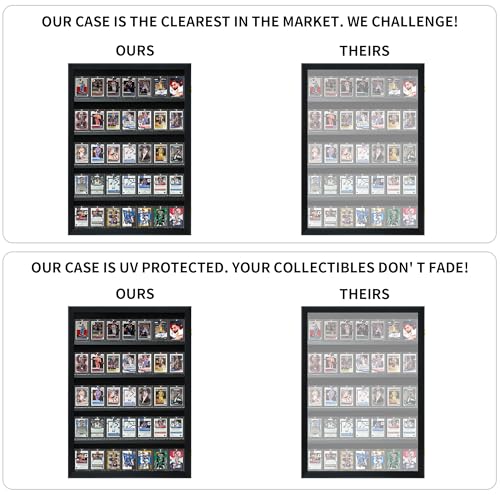 35-Card Sports Card Display Case for Graded Cards, Lockable - size: 35 Cards