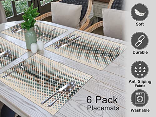 Ruvanti Placemats Set of 6, 100% Cotton Place Mats of 13"x19" – Faded - color: Faded