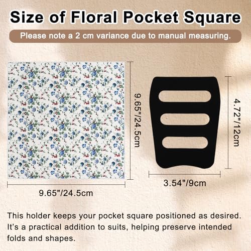 Cotton Floral Handkerchiefs for Men Wedding Evening Daily Work Prom - color: White,blue,green