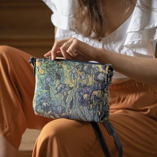 Signare Tapestry Crossbody Bag Sling Shoulder Purse for Women - color: Iris
