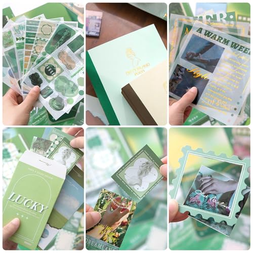 Scrapbooking Supplies Kit, Aesthetic Junk Journal Supplies, Scrapbook Kit - color: Mist Island Poems