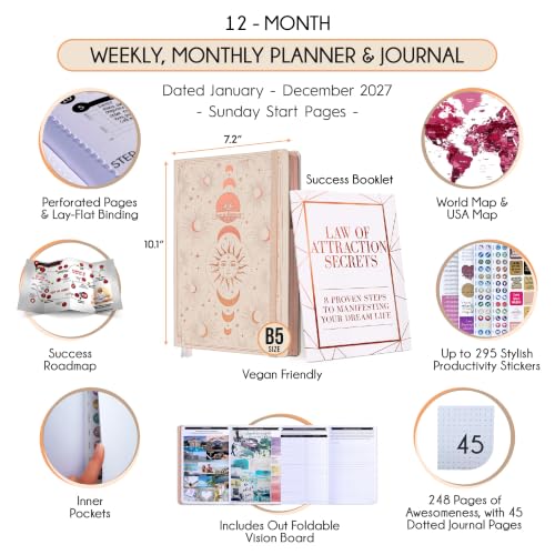 2027 Planner Weekly and Monthly & Manifestation Journal for Women