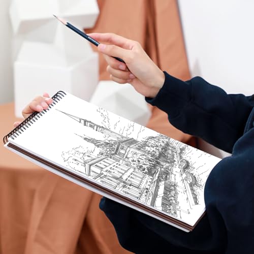 Crehatos 9" x 12" Sketch Book, Top Spiral Bound Sketch Pad, 100 Sheets 68lb/100gsm Drawing Paper, 1 Pack - size: 9" x 12" (1 Pack)