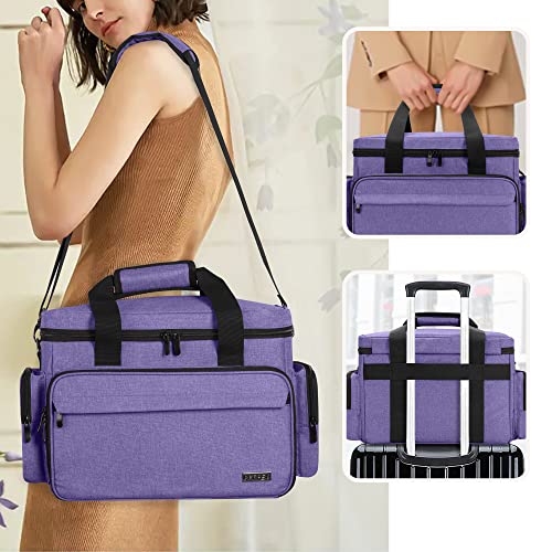 BAFASO Makeup Bag with 2 Removable Pouches and Detachable Dividers, Purple - color: Purple