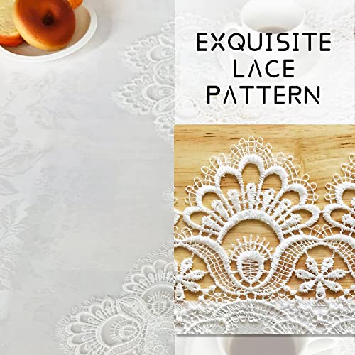 Lace Placemats Set of 6 Washable Off White 12x18inch - color: Carnation-white, size: 6pcs