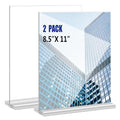 KOOLDE Acrylic Sign Holder 8.5x11 Inches 2 Pack T Shape Desktop Display Stand Vertical Double Sided Clear Table Menu Flyer Holder for Restaurants, Office, Shop, Wedding - color: Clear - 2 Pack