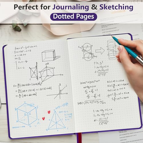 Dotted Journal 5.9"×8.5", 160 Pages Dot Grid Notebook, Bullet Journaling - color: Purple, size: Dotted Page