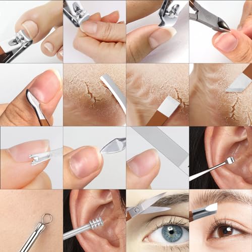 Manicure Set Professional Nail Clippers Pedicure Kit,16 pcs Stainless Steel - color: Brown
