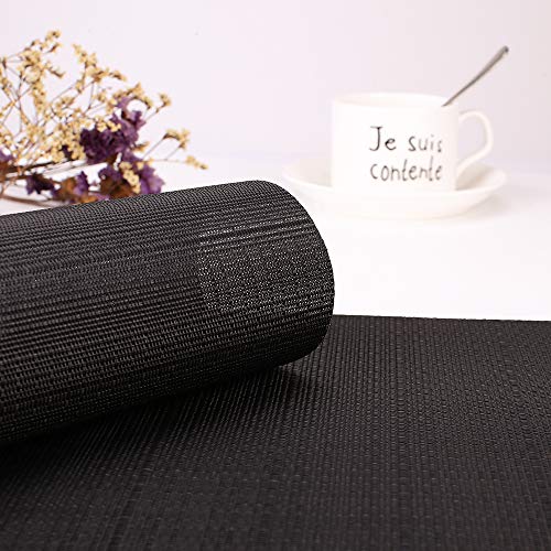 Myir JUN Black Placemats Set of 4 Kitchen and Dining Table Placemats - color: Black, size: Set of 4