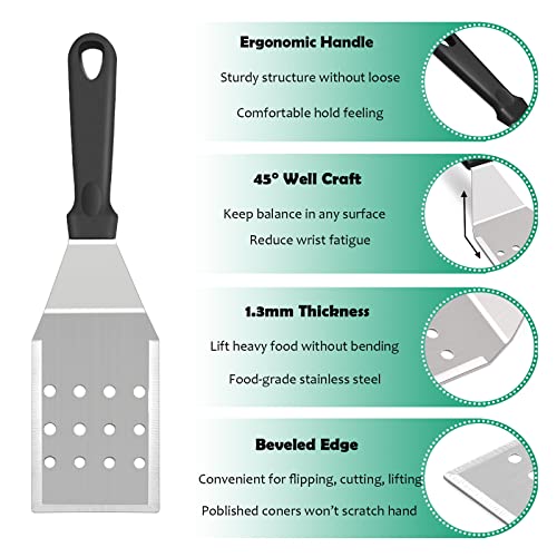 Griddle Accessories Kit of 20, HaSteeL Heavy Duty Metal Spatula Set, Stainless Steel Teppanyaki Tools for Flat Top, Barbecue Grilling Indoor & Outdoor, Melting Dome, Burger Turner, Dishwasher Safe - style: PP handle 20pcs