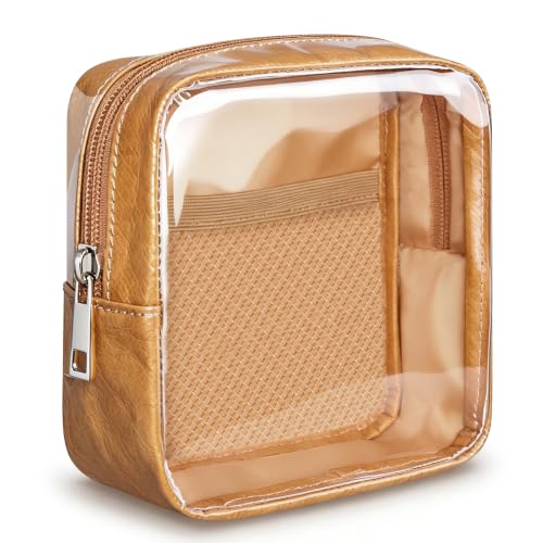 WLLWOO Clear Makeup Bag Mini Cosmetic Pouch Travel Toiletry Organizer - color: 1pcs-Mini-Brown