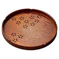 Round Tray Cherry Blossom Pattern Tea Serving Tray Tea Serving Plate