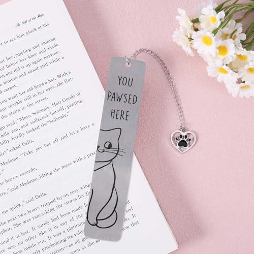 Cute Cat Bookmark, Reading Lover Gift Zinc Alloy Bookmarks for Women - style: Silver Smile Cat