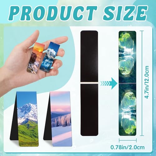 48PCS Magnetic Bookmarks Bulk Magnet Bookmarks Book Lovers Gifts - style: Scenery