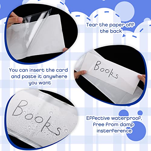 Chinco 30 Pcs Self Adhesive Clear Index Card Pockets,18 x 4 Inches - size: 18 x 4 Inches