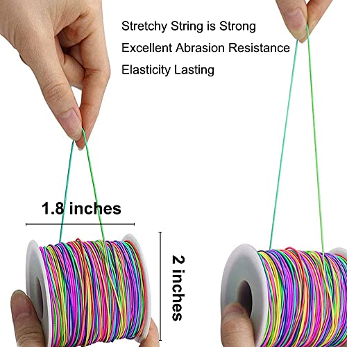 LUSTEMBER 1mm Stretchy Bracelet String, Sturdy Rainbow Elastic String Elastic Cord for Jewelry Making, Necklaces, Beading and Crafts - size: 164 Feet