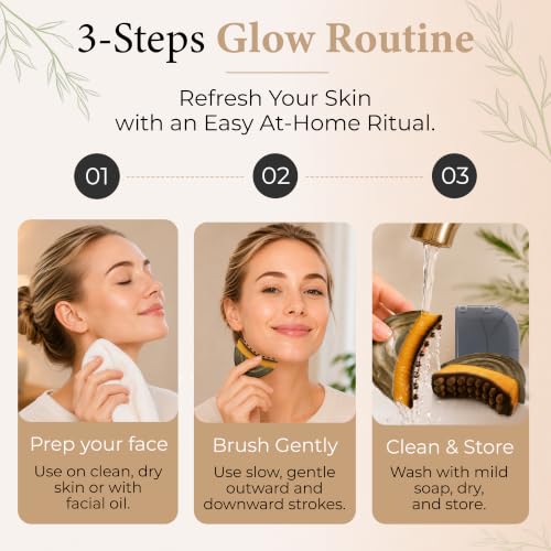 Lymphatic Contour Face Brush, Dry Brush Massager for Lymphatic Drainage